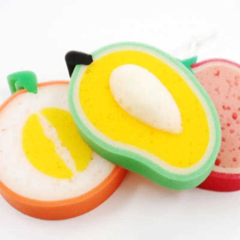 Частный заказ Натуральная щетка Кухонная губка Симпатичная фруктовая губка для мытья посуды